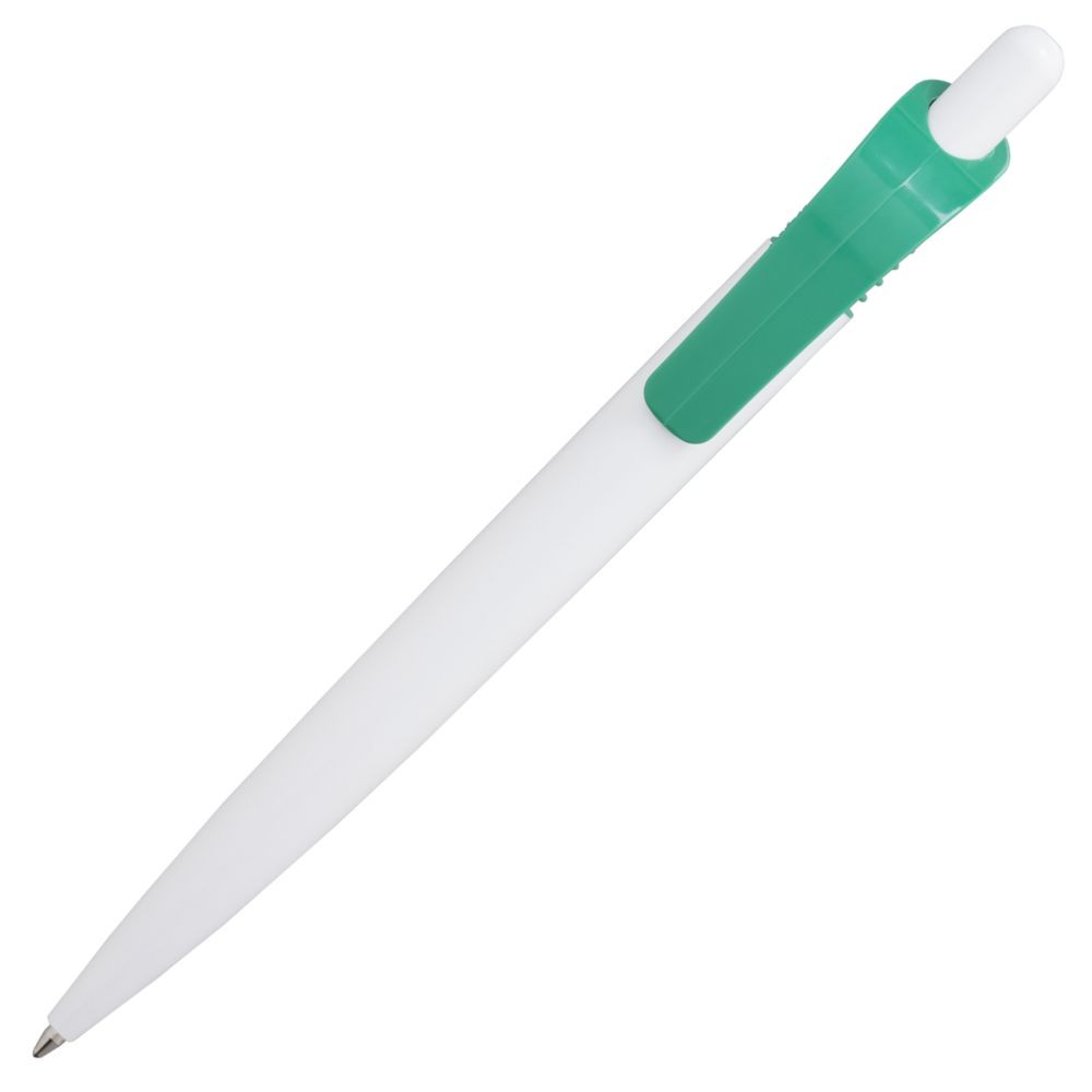 Ручка шариковая Viva, белая с зеленым