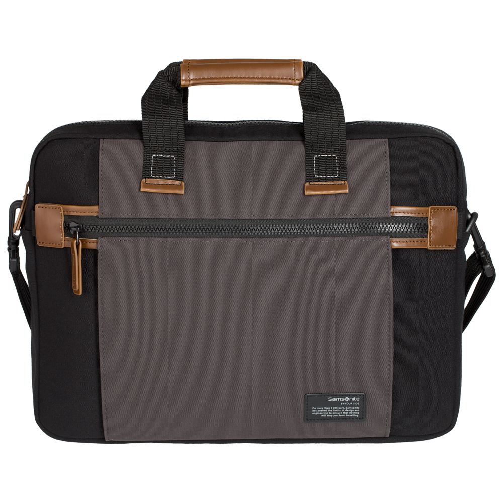 Сумка для ноутбука Sideways Laptop Bag, черная с серым
