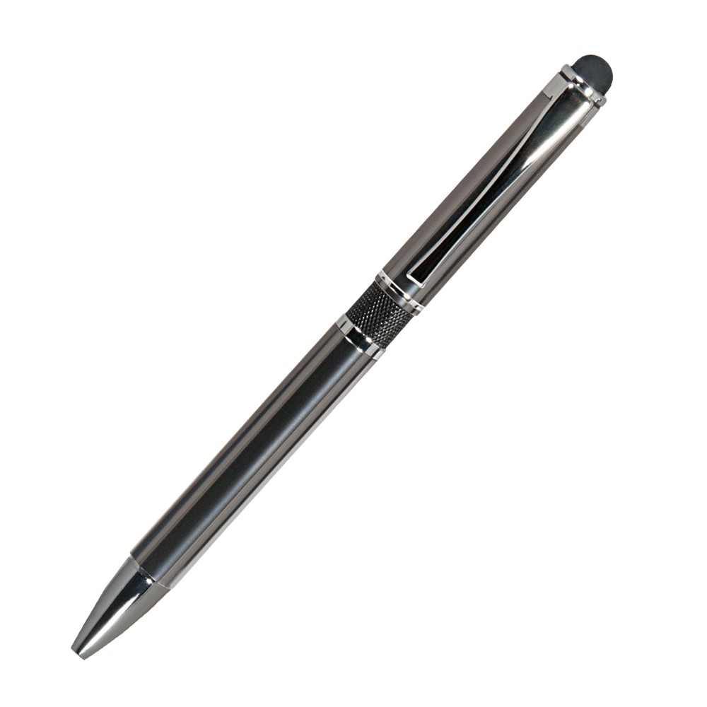 Шариковая ручка, iP,наж. мех-м,корпус- металл., черный, сил. стилус