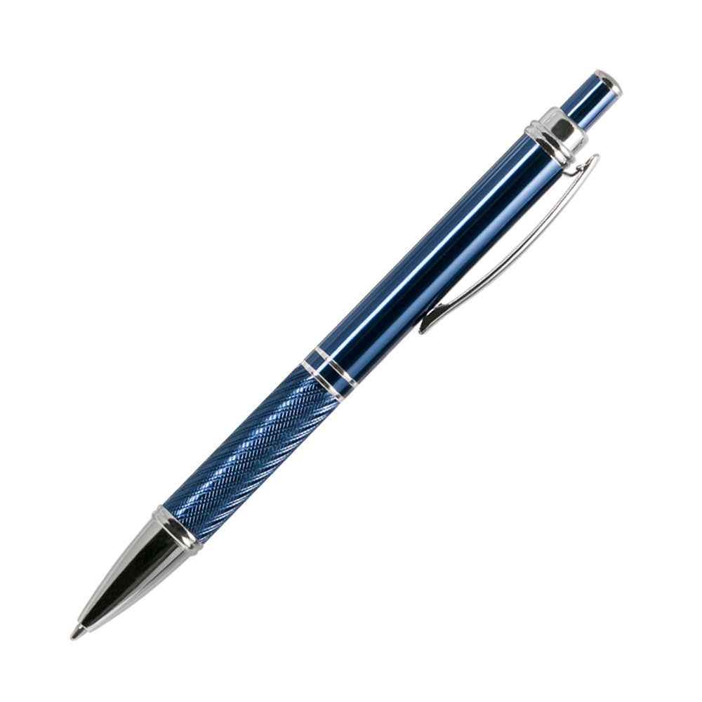 Шариковая ручка, Crocus, корпус-алюминий, покрытие синий, отд- гравир-ка, хром.детали,в упаковке