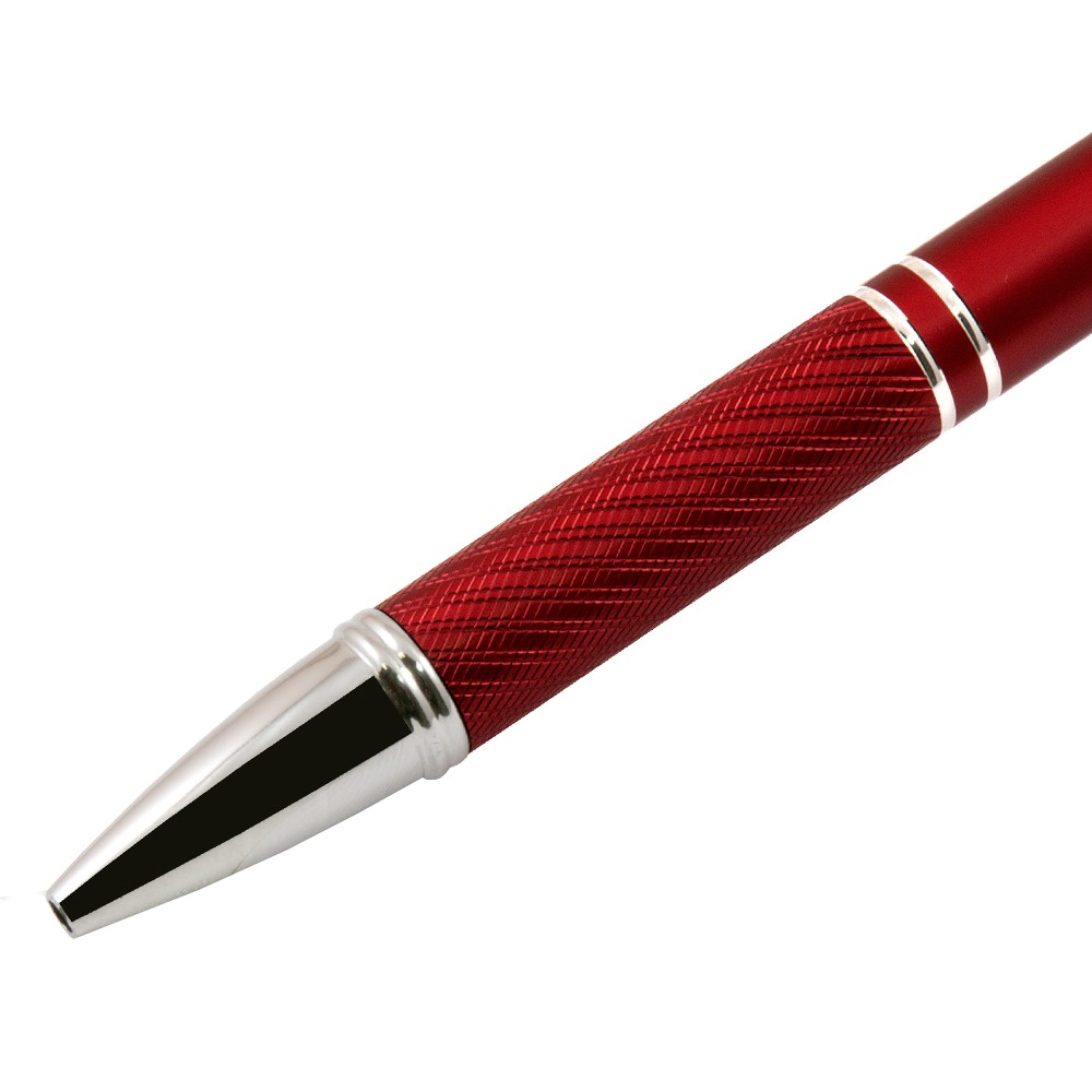 Шариковая ручка, Crocus,корпус- алюминий, покрытие красный, отделка-гравировка, хром. детали