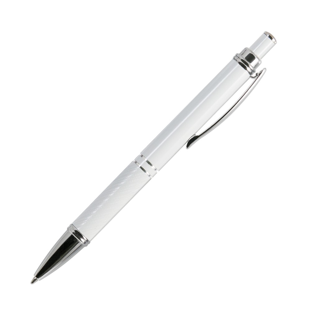 Шариковая ручка, Crocus, корпус-алюминий, покрытие белый, отд- гравир-ка, хром.детали,в упаковке