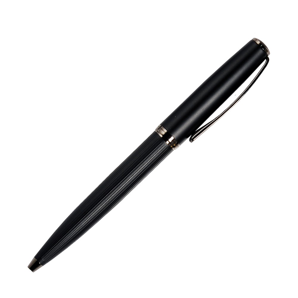 Шариковая ручка, Opera, поворотный мех-м, черный матовый, отделка черный никель
