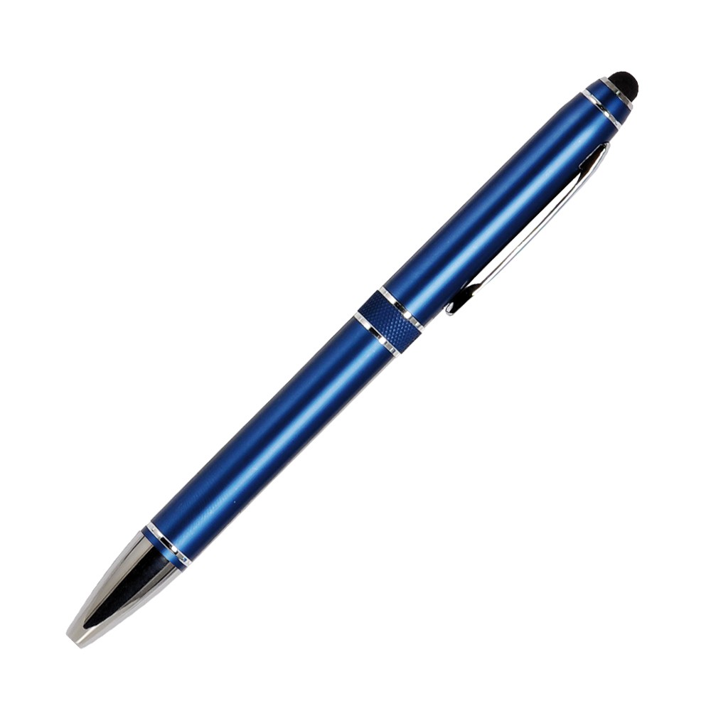 Шариковая ручка, iP2, поворотный мех-м, синий матовый, отделка хром, силиконовый стилус