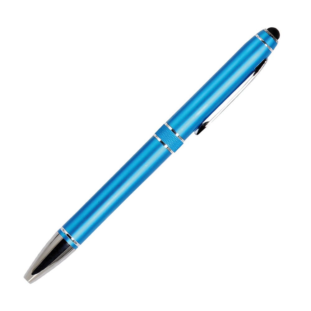 Шариковая ручка, iP2, поворотный мех-м, лазурный матовый, отделка хром, силиконовый стилус