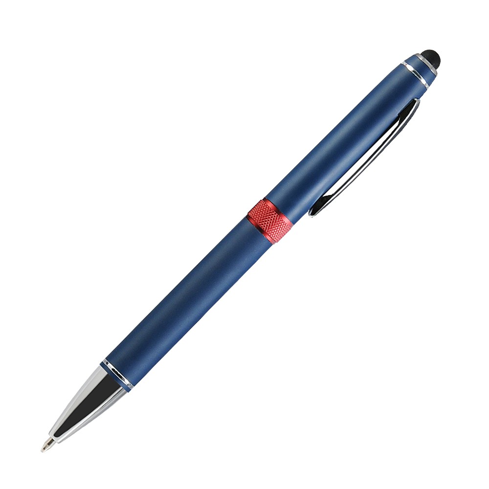 Шариковая ручка, Ocean, поворотный мех-м,алюминий, покрытие синий матовый, гравировка, красный