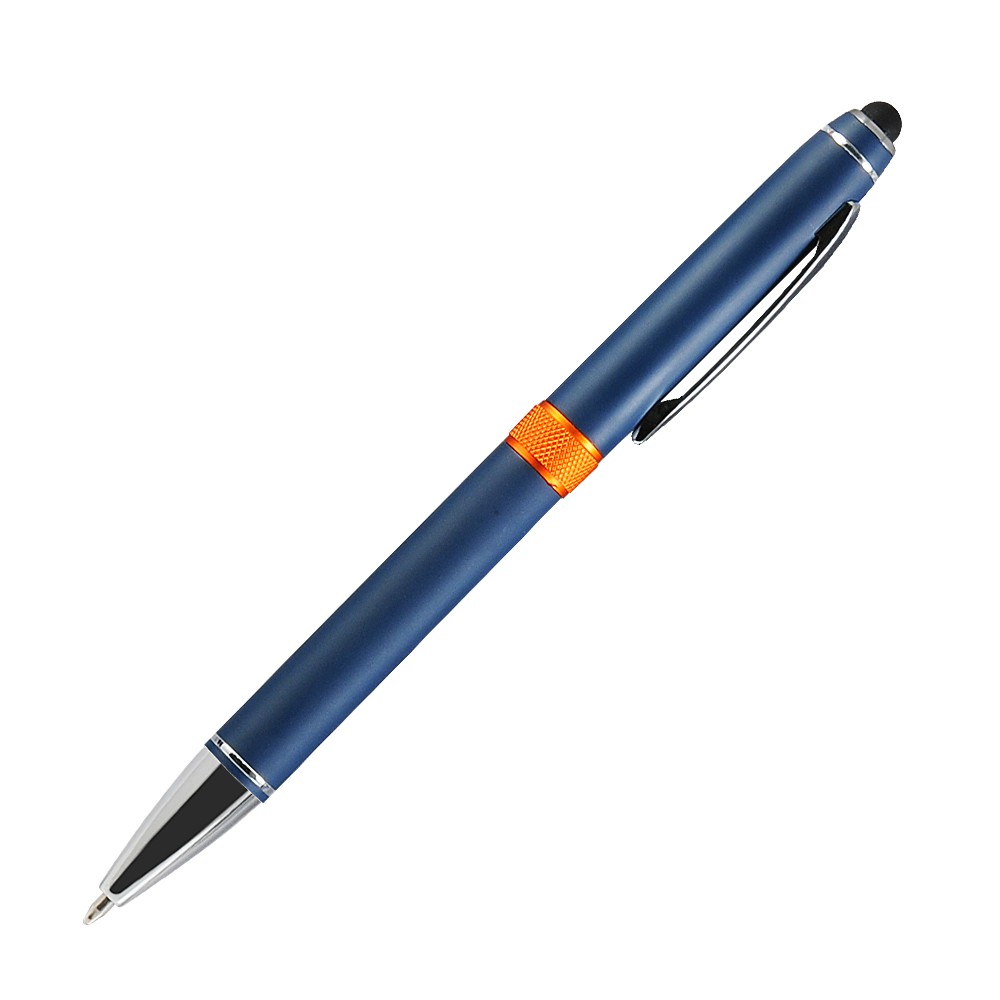 Шариковая ручка, Ocean, поворотный мех-м,алюминий, покрытие синий матовый, гравировка, оранжевый
