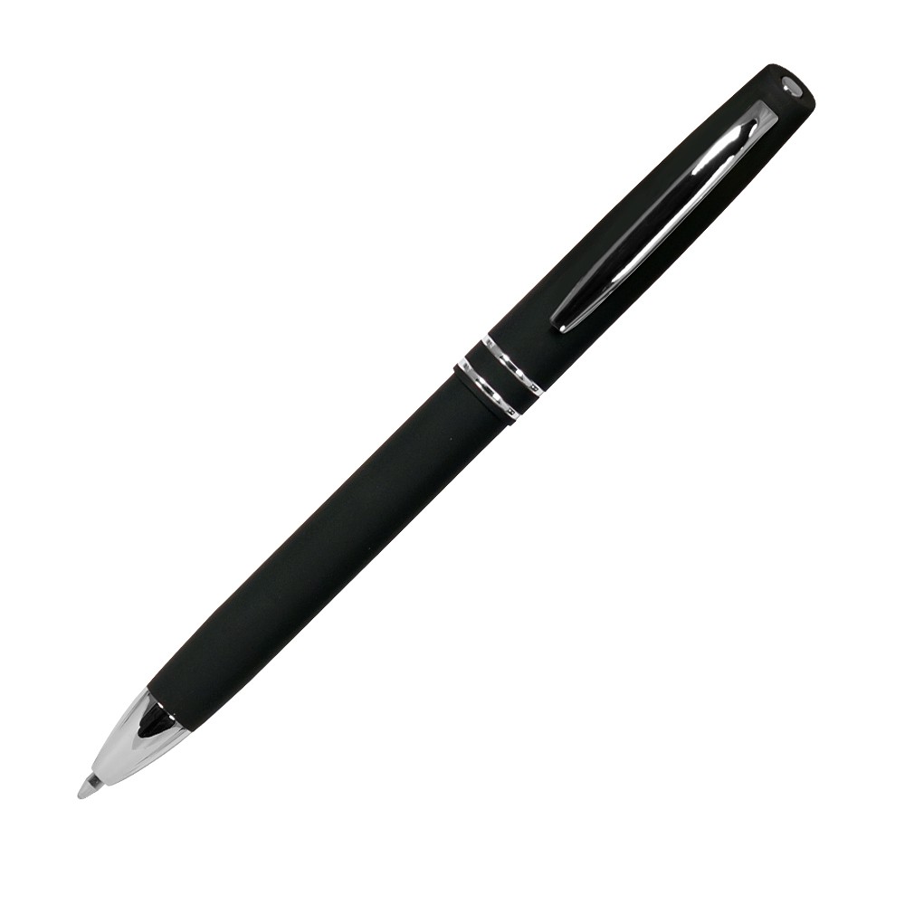 Шариковая ручка, Consul, нажимной мех-м,корпус-алюминий,покрытие-soft touch,отд.-хром. гравир., черный
