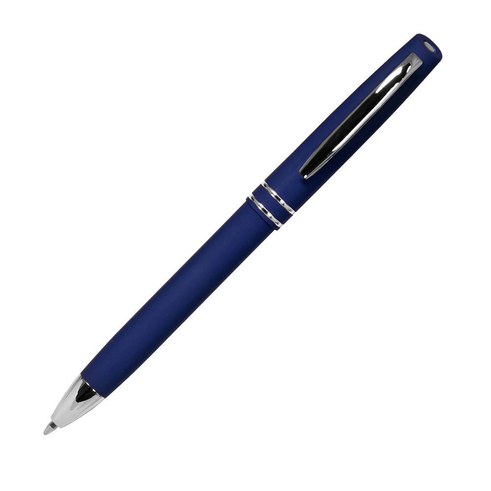 Шариковая ручка, Consul, нажимной мех-м,корпус-алюминий,покрытие-soft touch,отд.-хром. гравир., синий