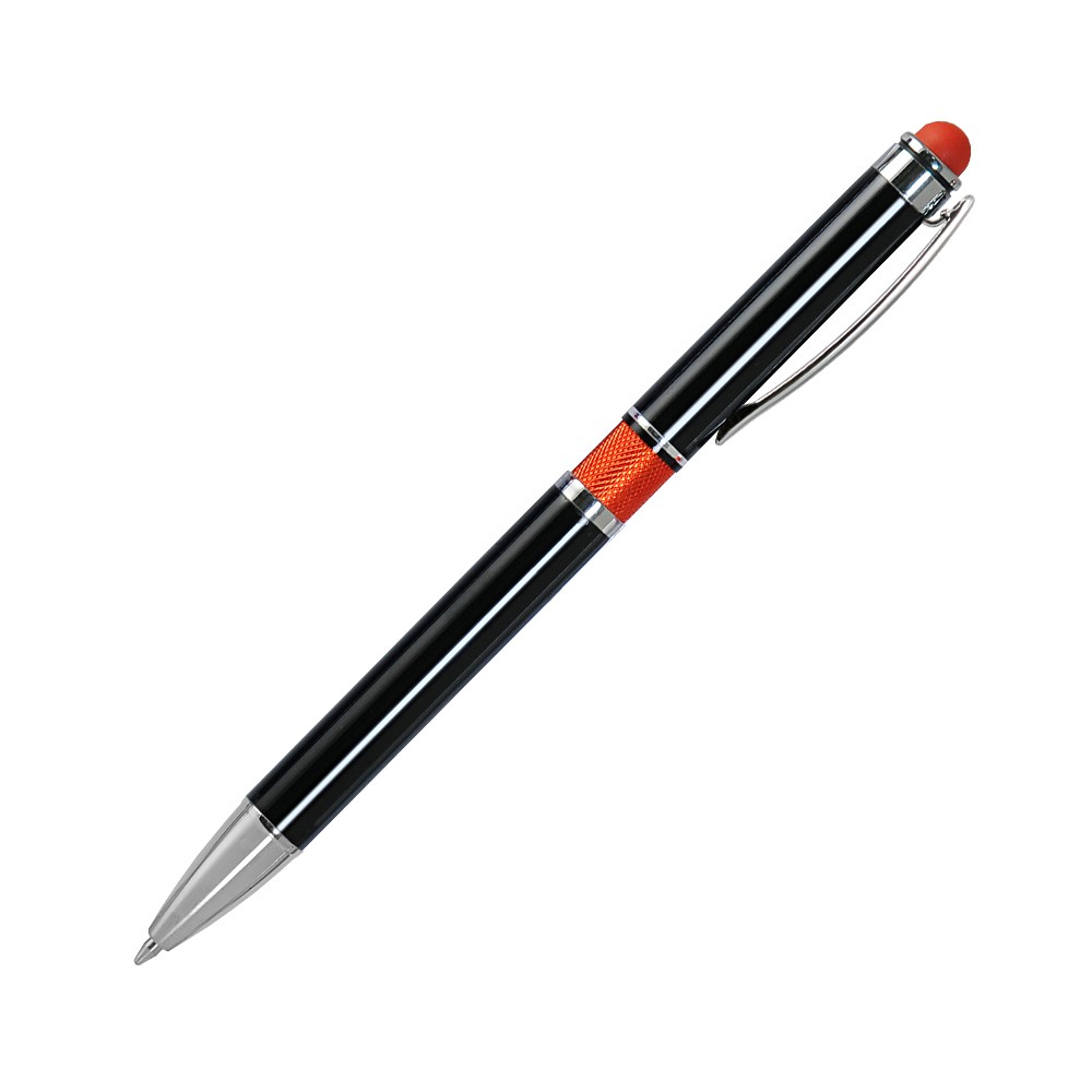 Шариковая ручка, Aurora, нажимной мех-м,корпус-алюминий,черный лак/отд.-гравировка,оранж.кольцо