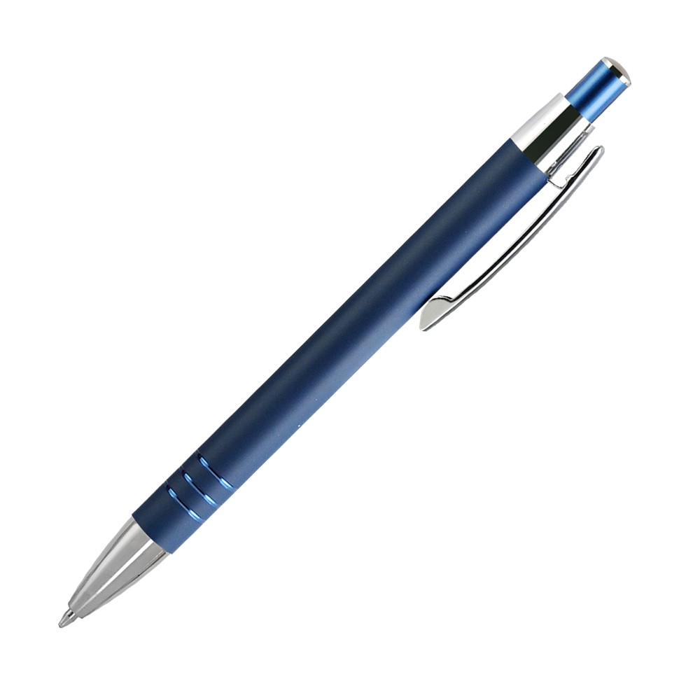 Шариковая ручка, Avenue, нажимной мех-м,корпус-алюминий,синий/отд- хром,синий