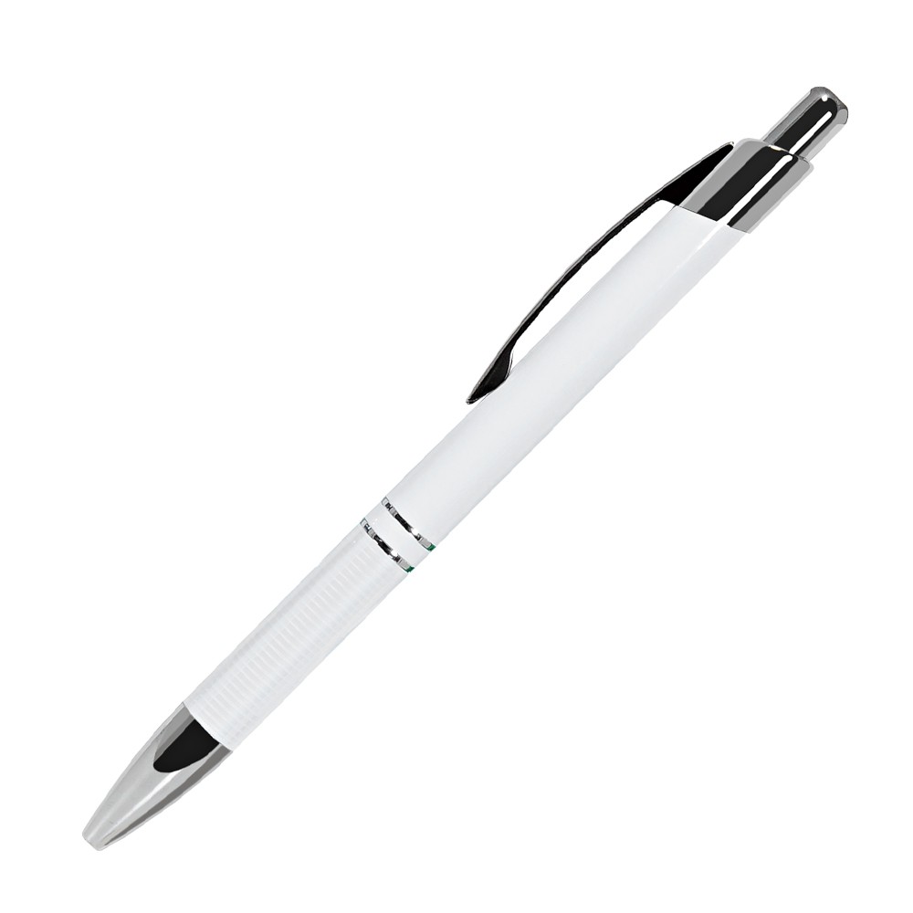 Шариковая ручка, Portobello PROMO, нажимной мех-м,корпус-алюминий, белый лак/отд.-серебр.хромирование