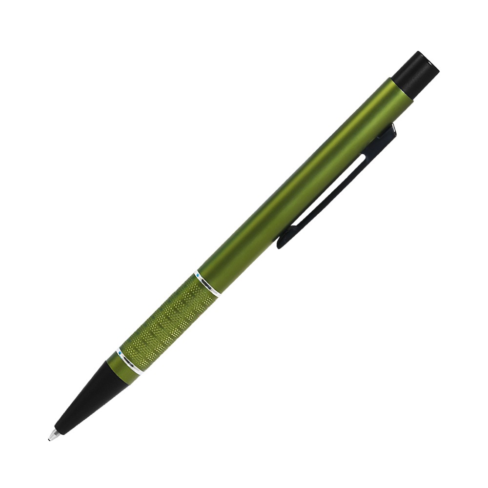 Шариковая ручка, Etna, нажимной мех-м,корпус-алюминий,оливковый,матовый/отд-гравир-ка, хром.кольцо, детали с черным покрытием