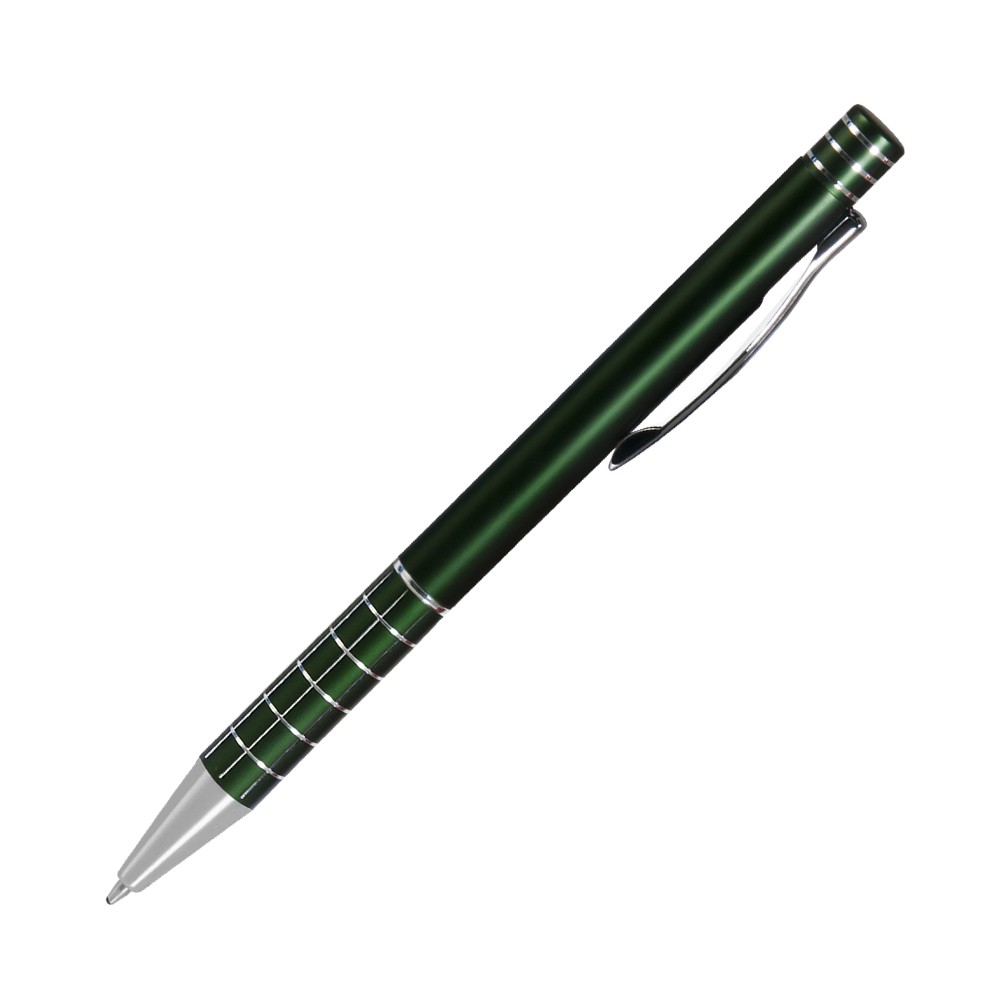 Шариковая ручка, Scotland, нажимной мех-м,корпус-алюминий, зеленый, матовый/отд-гравировка хром.клетка