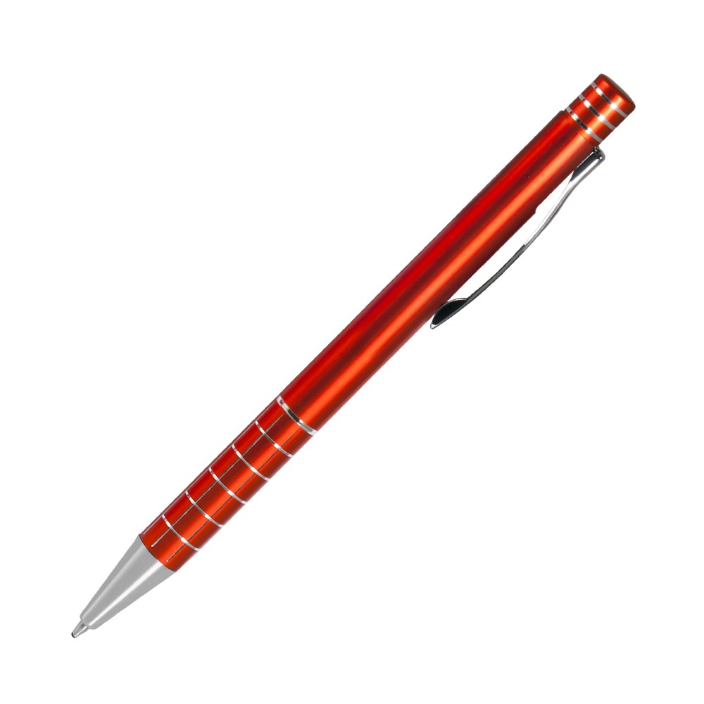Шариковая ручка, Scotland, нажимной мех-м,корпус-алюминий, оранжевый, матовый/отд-гравировка хром.клетка