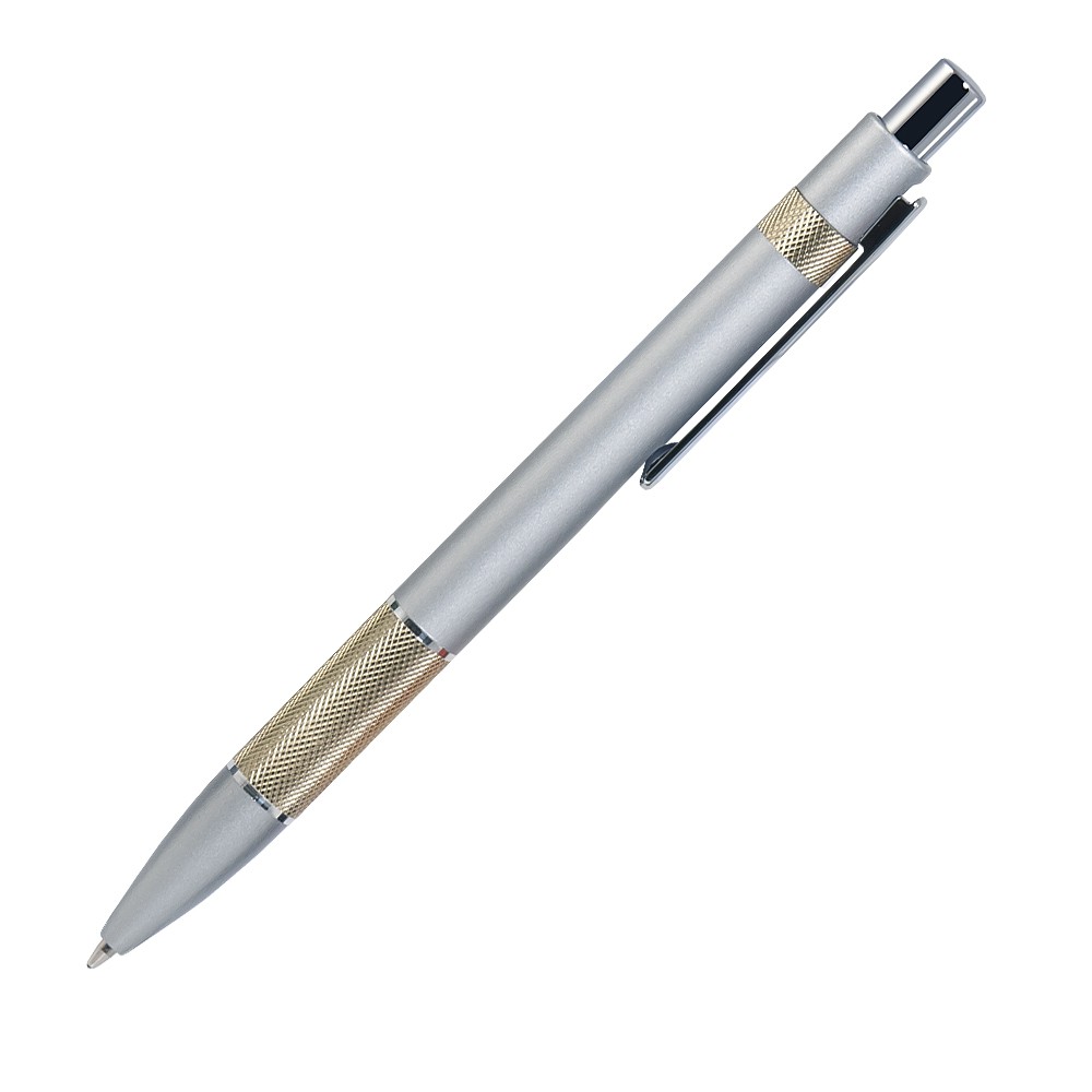 Шариковая ручка, Colibri, нажимной мех-м,корпус-алюминий,отд.-цветная гравир., серебро/белое золото