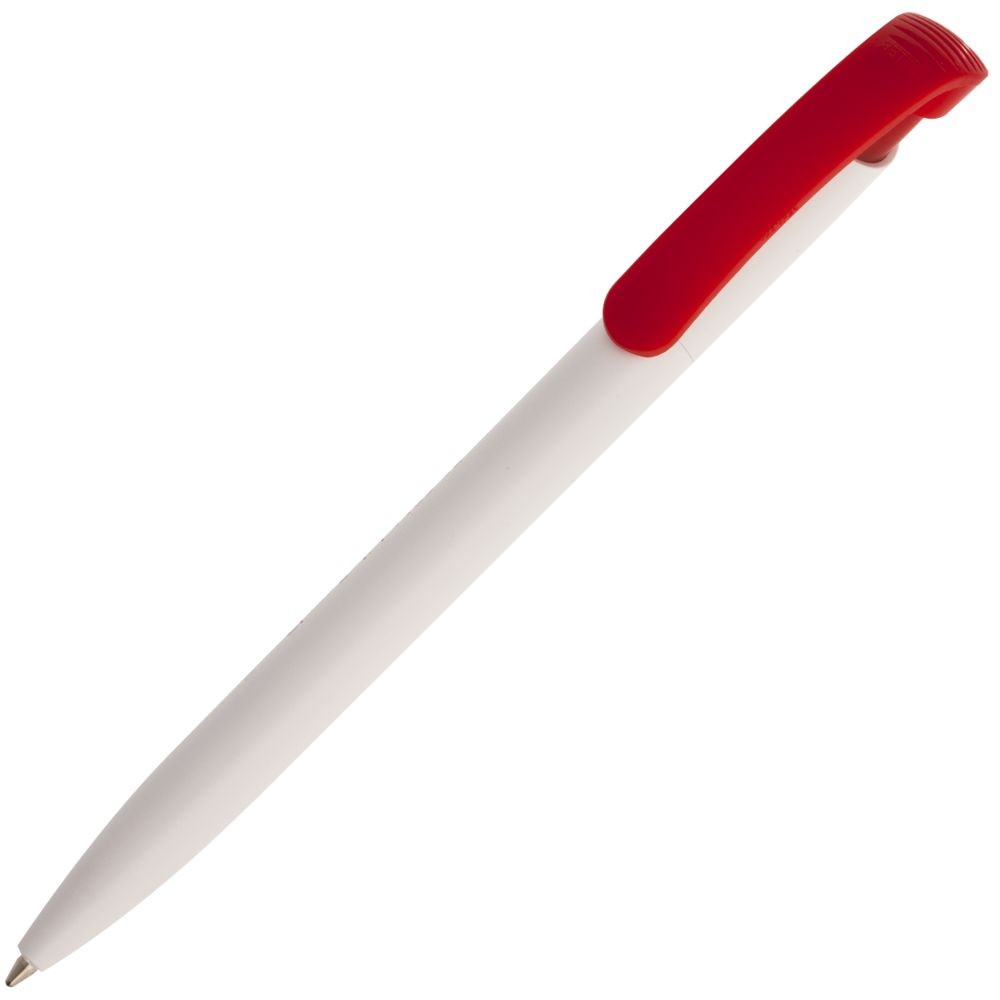 Ручка шариковая Clear Solid, белая с красным