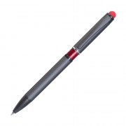 Шариковая ручка, IP Chameleon, цвет.база под лазерную гравировку, нажимной. мех-м, корпус-металл.,красный, сил. стилус
