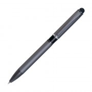 Шариковая ручка, IP Chameleon, цвет.база под лазерную гравировку, нажимной. мех-м, корпус-металл.,черный, сил. стилус
